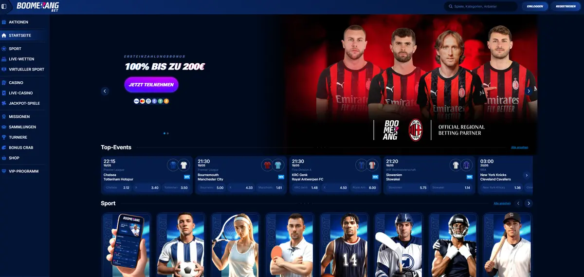 Boomerang Bet casino ohne Einschränkungen
